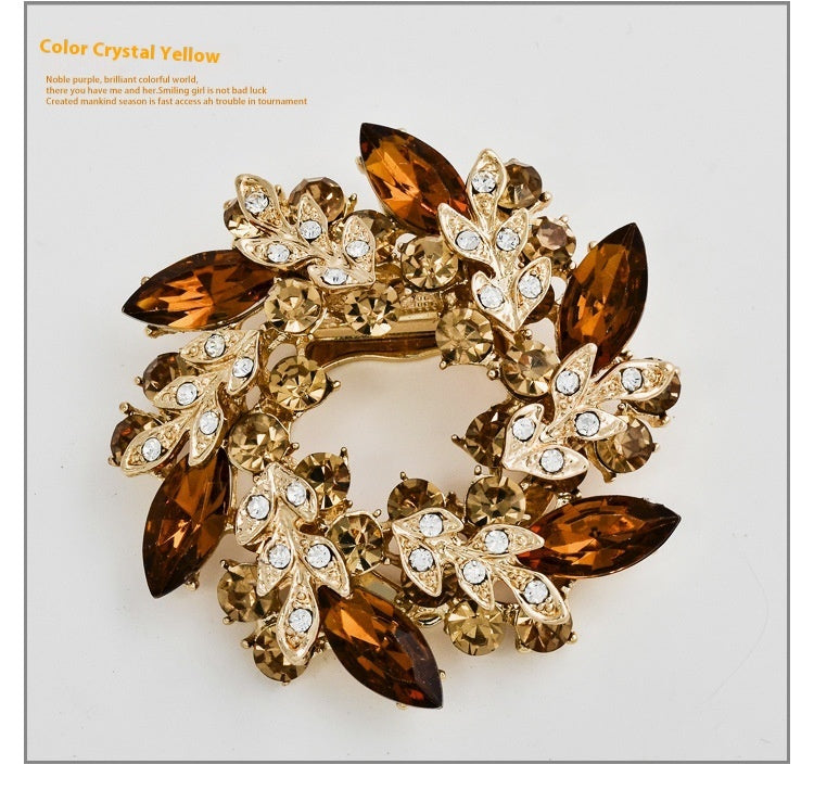Korean Style Bauhinia Brooch Scarf Pin Dual-use Fashion Crystal Diamond Brooch Maisonore