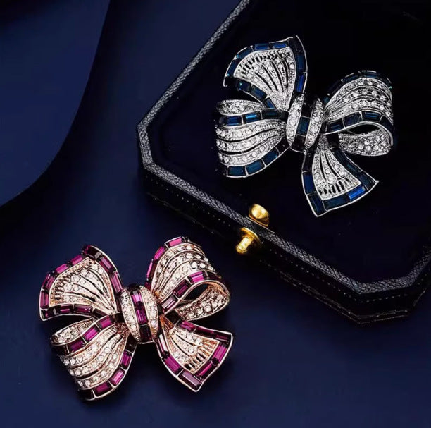 New Purplish Red Bow Alloy Brooch High Sense Maisonore