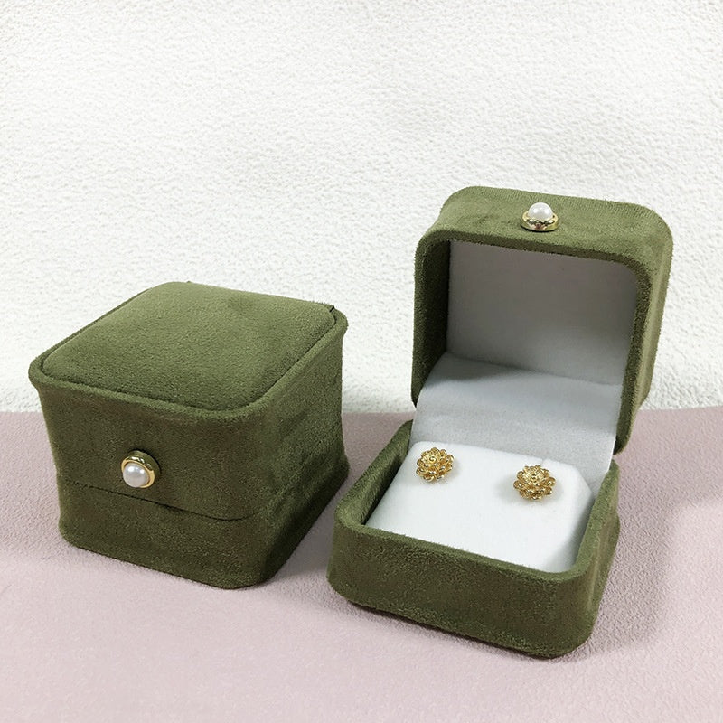 Fashion Flannel Waist-tight Jewelry Box Pearl Buckle Maisonore