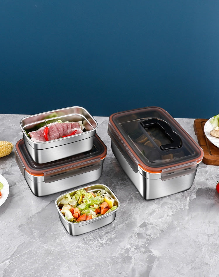 Stainless Steel Crisper Sealed Refrigerator Freezing Storage Box Maisonore