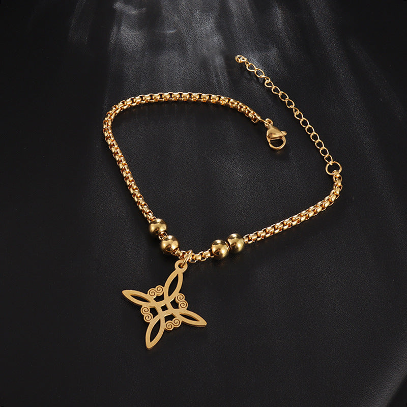 Sweet Classic Witch Knot Bracelet Ring Women's Stainless Steel Maisonore