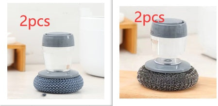 Kitchen Soap Dispensing Palm Brush Cleaner Push-type Brush Kitchen Detergent Tools Maisonore