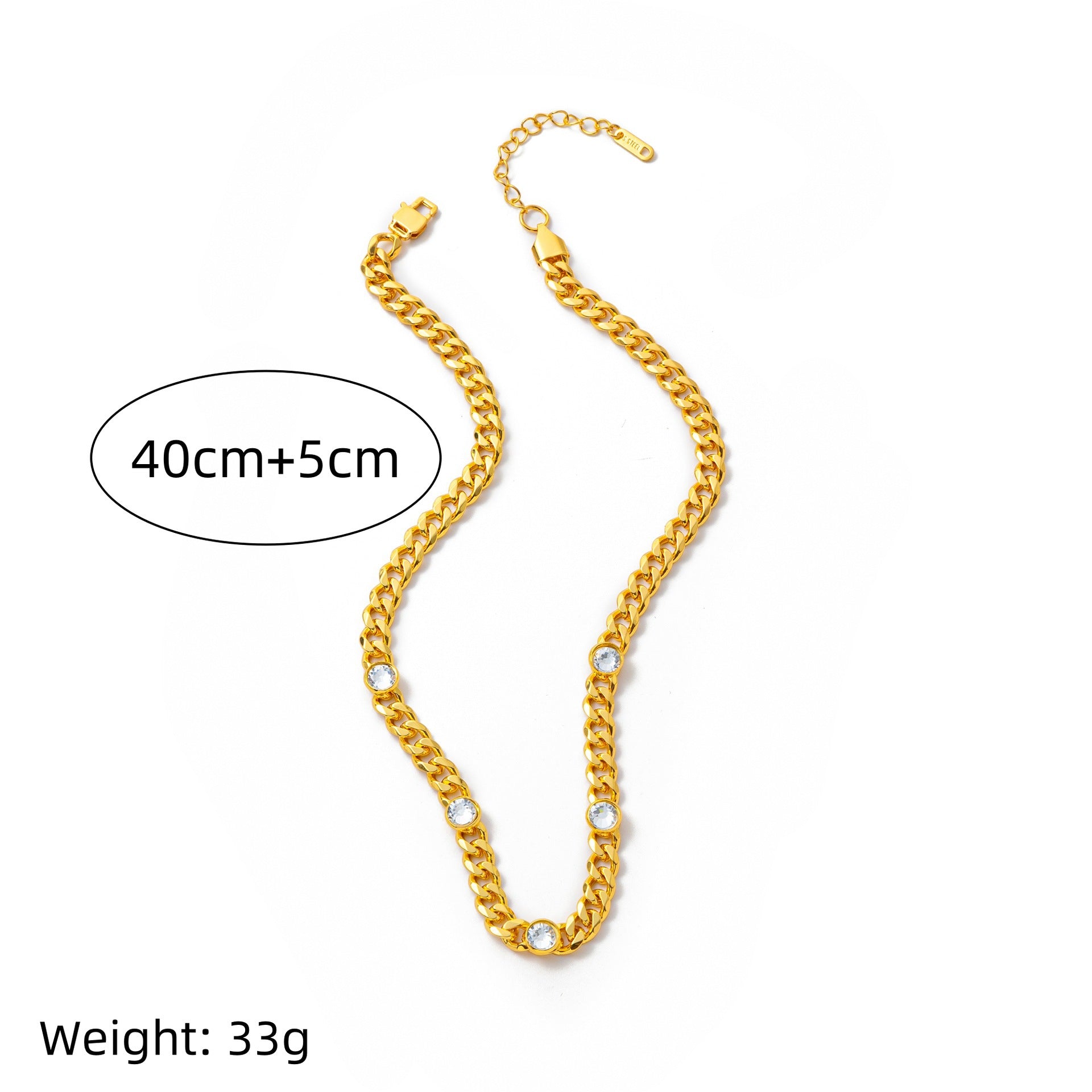 Electroplating Gold Hip-hop Titanium Steel Bracelet Necklace Color Protection maisonore shop
