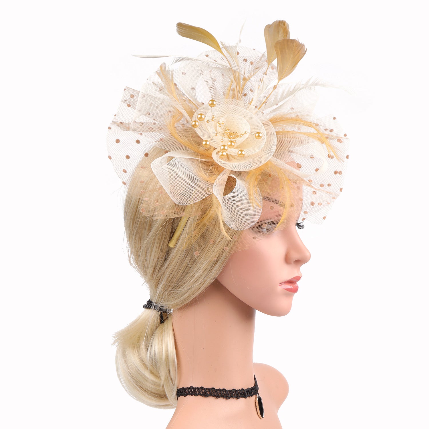 Headwear Bridal Hair Accessories Mesh Billycock Headband Maisonore