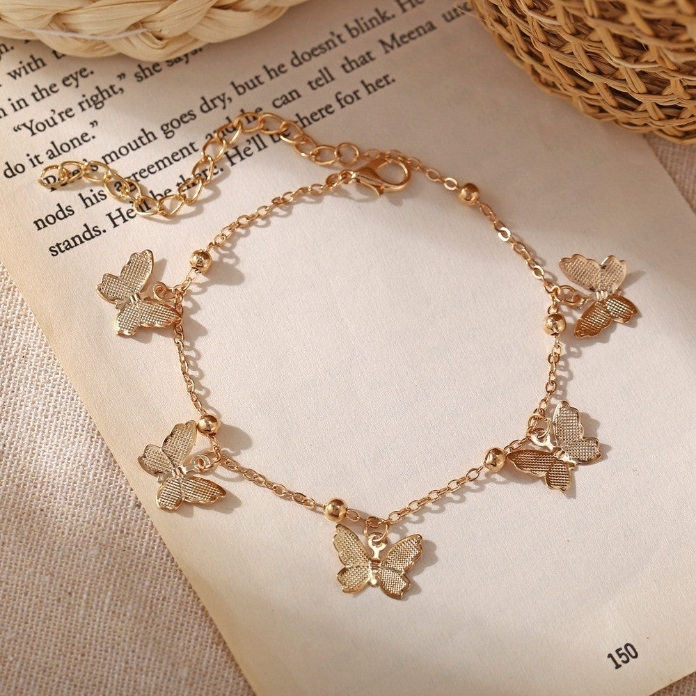 Fashion Ornament New Beach Foot Ornaments Hollow Butterfly Handmade Anklet For Women Maisonore