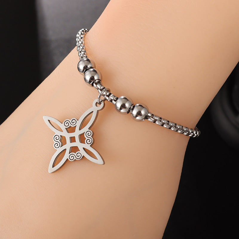 Sweet Classic Witch Knot Bracelet Ring Women's Stainless Steel Maisonore
