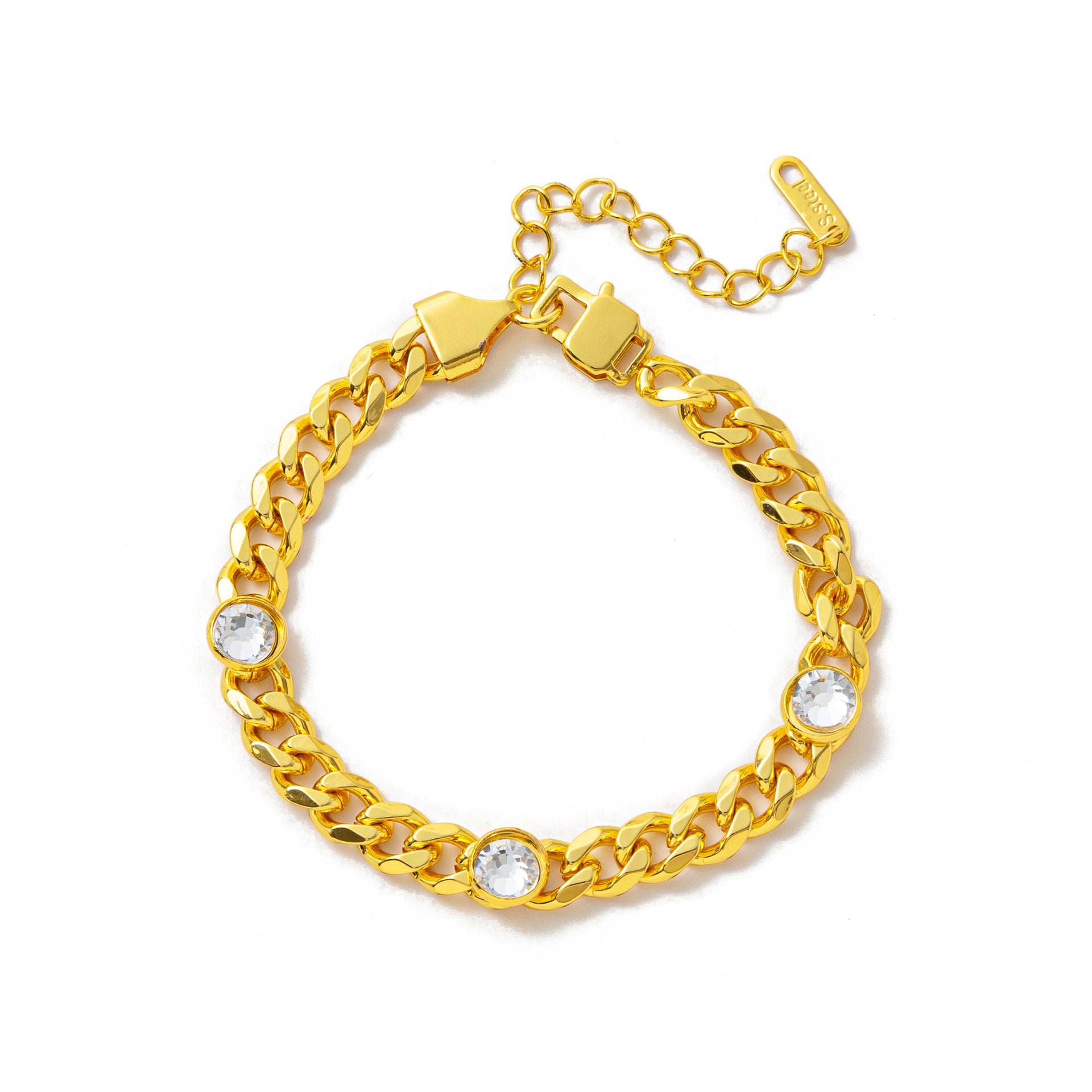 Electroplating Gold Hip-hop Titanium Steel Bracelet Necklace Color Protection maisonore shop