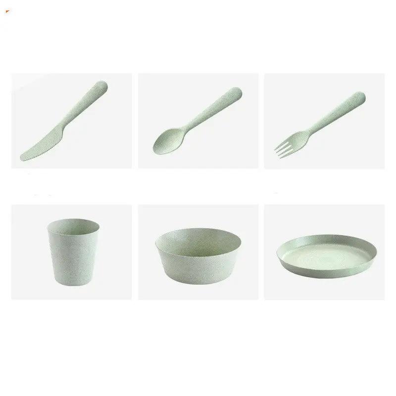 Wheat Straw Cutlery Set, Cups, Dishes, Forks, Spoons, Drop-Proof Dishes Wholesale Maisonora