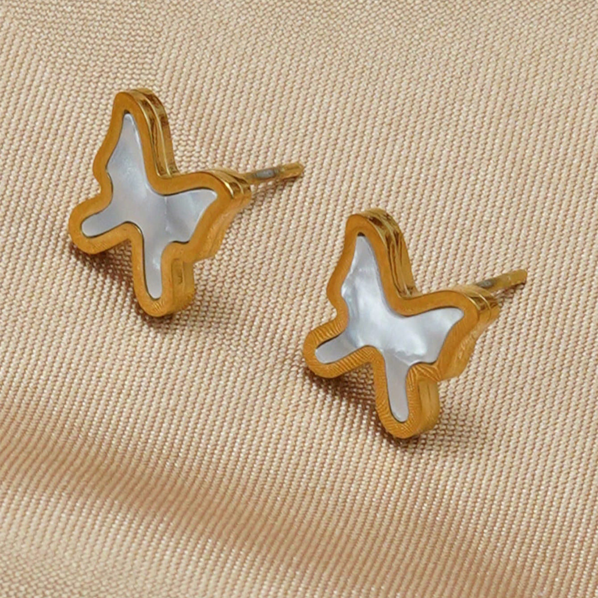 Lxalry 18K Gold Plated Stainless Steel Butterfly & Heart Jewelry Set For Women - Waterproof Hypoallergenic Necklace & Earrings, Elegant Gift For Girlfriend, Birthday, Wedding, Daily Wear maisonore shop