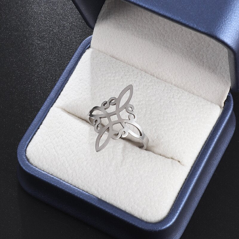 Sweet Classic Witch Knot Bracelet Ring Women's Stainless Steel Maisonore