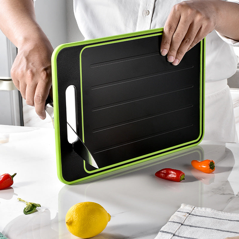 Double-side Cutting Board With Defrosting Function Chopping Board Kitchen Grinding Cutting Board With Knife Sharpener Maisonore