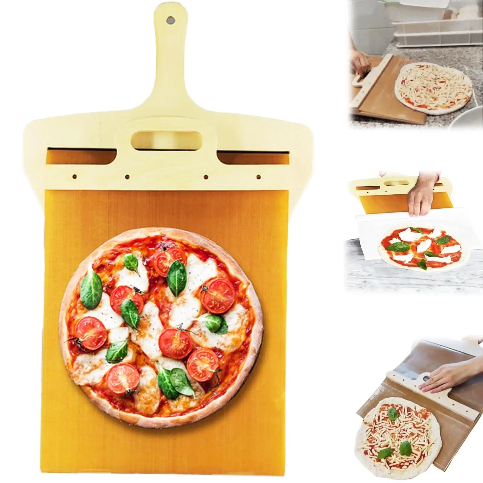 Kitchen Gadgets Sliding Pizza Shovel Non Stick Pizza Smooth Cutting Board Storage Transfer Board Kitchen Baking Tool Maisonore