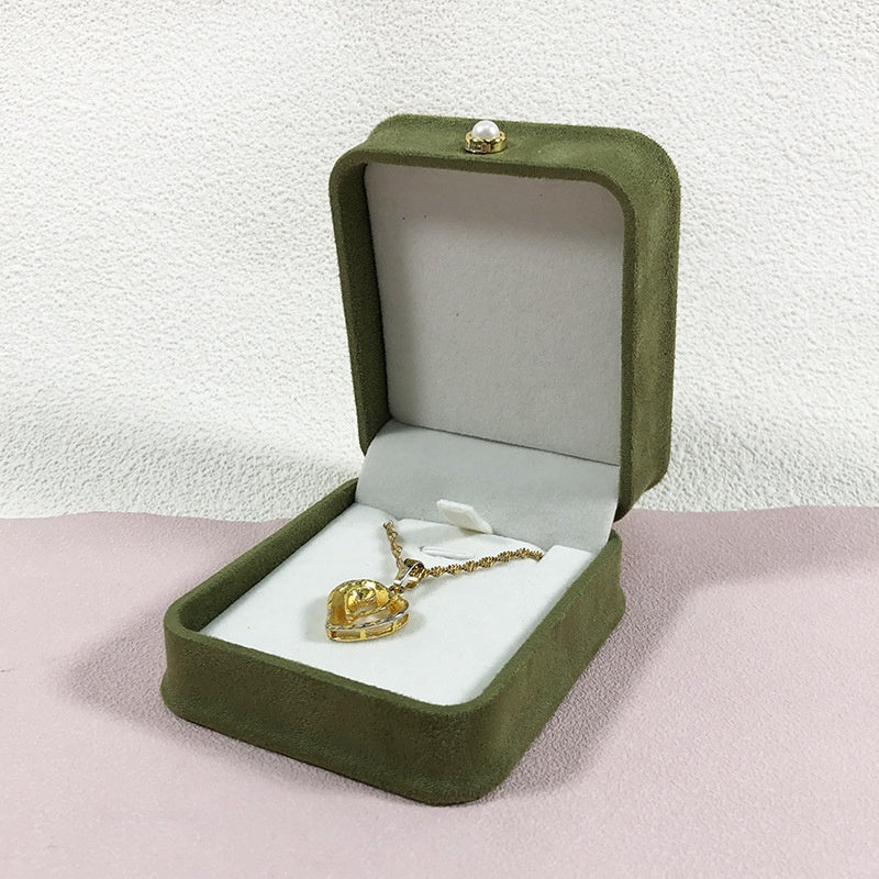 Fashion Flannel Waist-tight Jewelry Box Pearl Buckle Maisonore