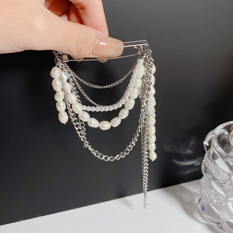 Korean Style Tassel Pearl Pin Internet Celebrity All-match Corsage Maisonore