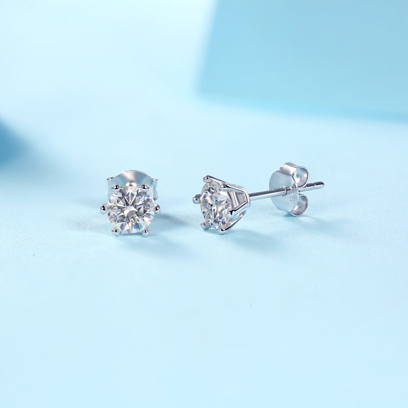 Rain And Snow - Earrings Set With 0.5-carat Top-quality Moissanite S925 Silver And Platinum-plated Stud Earrings, A Fashionable And Trendy Accessory, Can Be Tested With A Diamond Pen maisonore shop