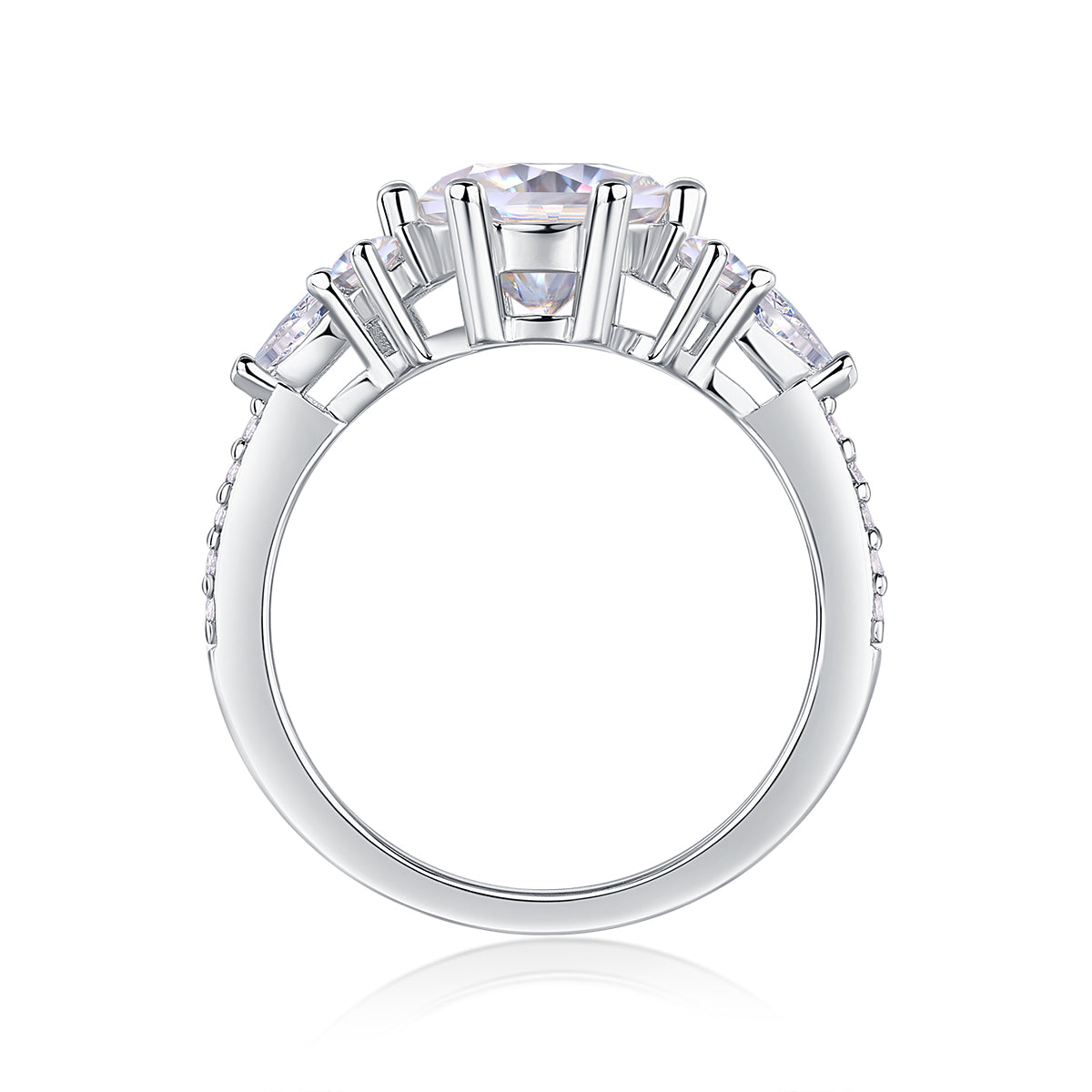 Perfect Encounter - A Wedding Ring Set With 2-carat Top-quality Moissanite S925 Silver And Platinum-plated Diamond. The Ring Can Be Inspected With A Diamond Pen eprolo
