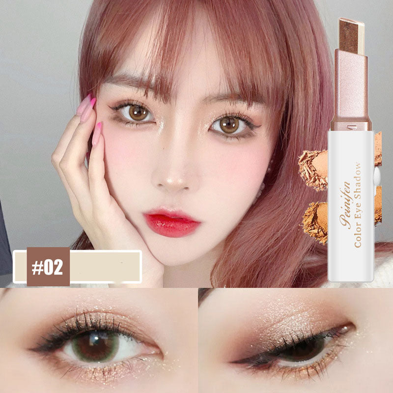 Lazy Eyeshadow Stick Stereo Gradient Shimmer Double Color Eye Shadow Pen Waterproof Easy To Wear Eyeshadow Maisonore