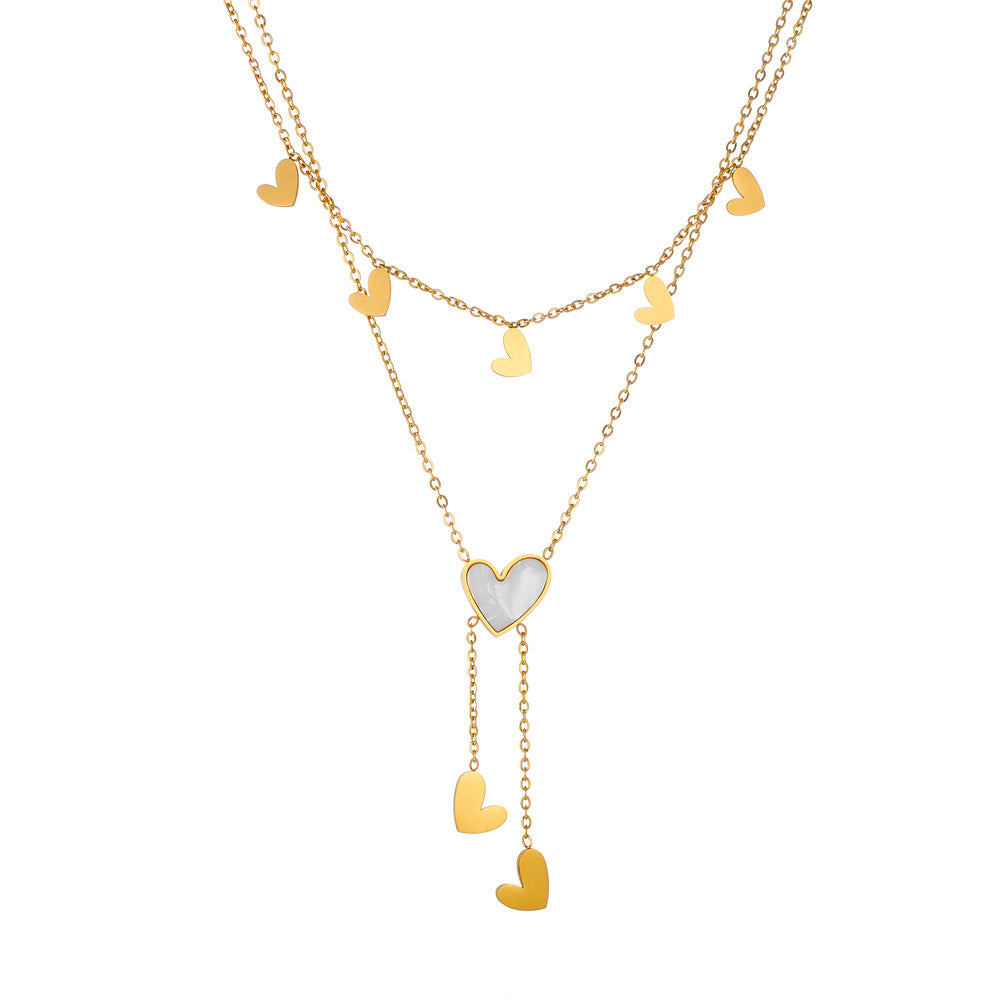 Cute Heart Star Moon Tassel Anklet Stainless Steel Maisonore