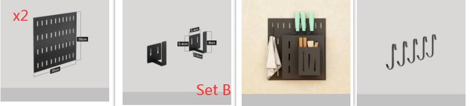 Stainless Steel Kitchen Wall Mounted Kitchen Storage Rack Hole Plate Maisonore