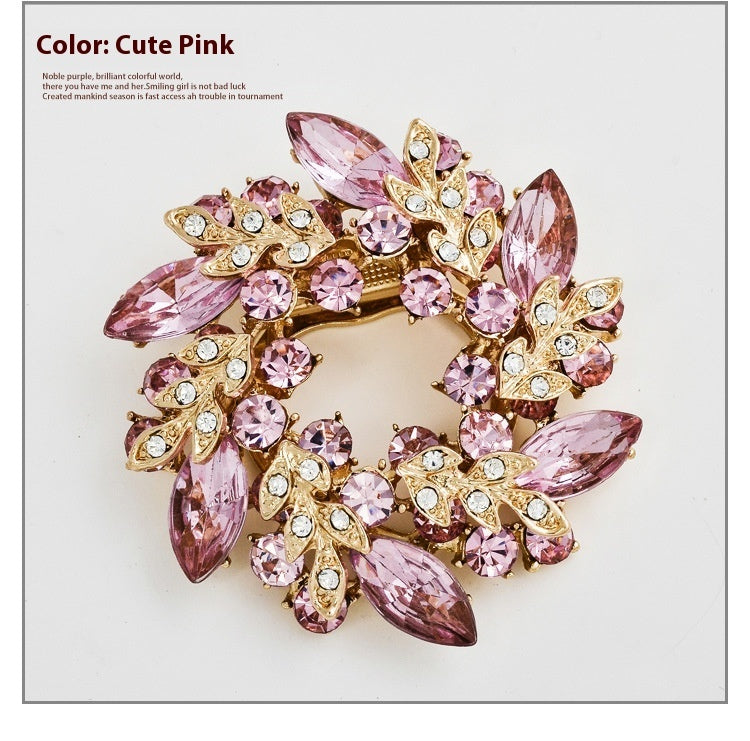 Korean Style Bauhinia Brooch Scarf Pin Dual-use Fashion Crystal Diamond Brooch Maisonore