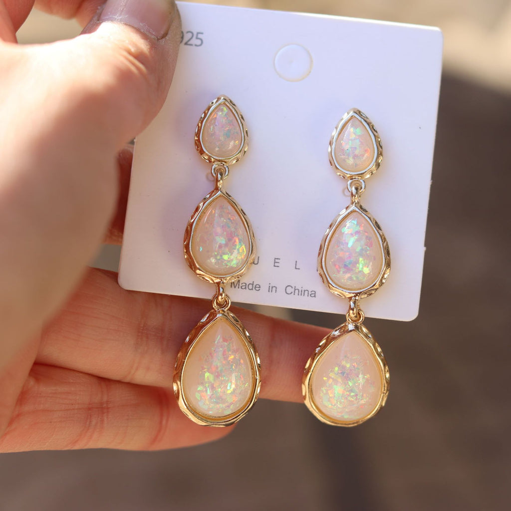 Temperamental Personalized And All-match Resin Colorful Water Drop Ear Studs Maisonore