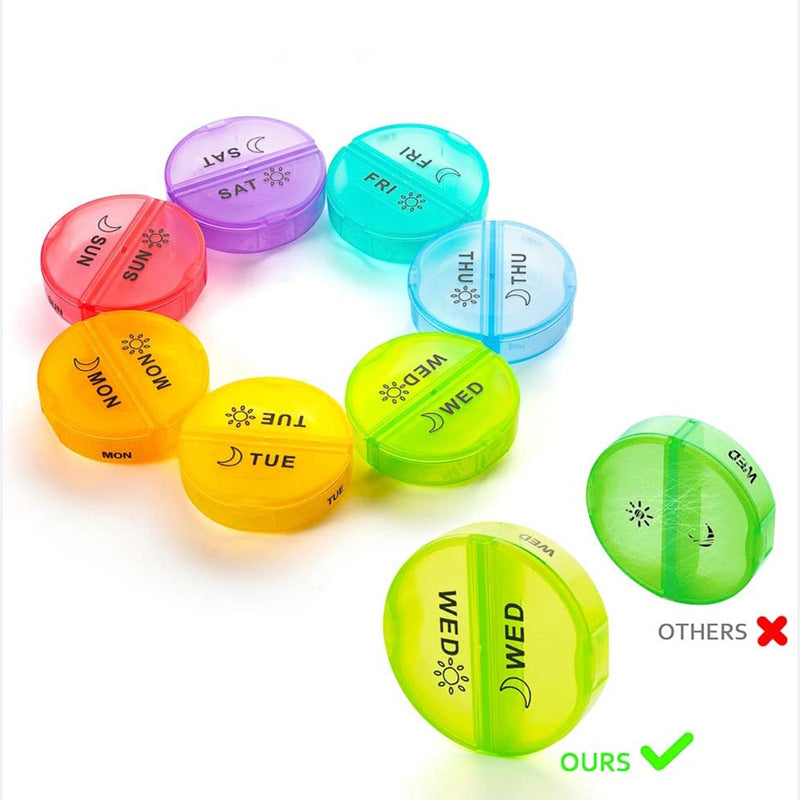 7 Days Daily Pill Box For Medicine French Holder Drug Case Weekly Pill Organizer Tablet Container Waterproof Secret Compartments Maisonore