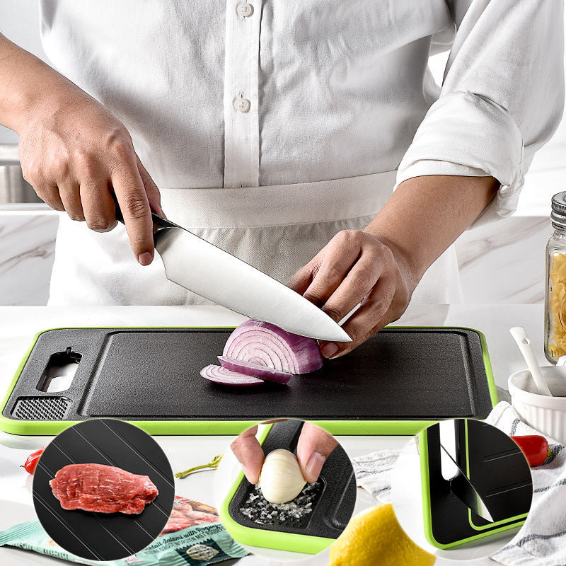 Double-side Cutting Board With Defrosting Function Chopping Board Kitchen Grinding Cutting Board With Knife Sharpener Maisonore