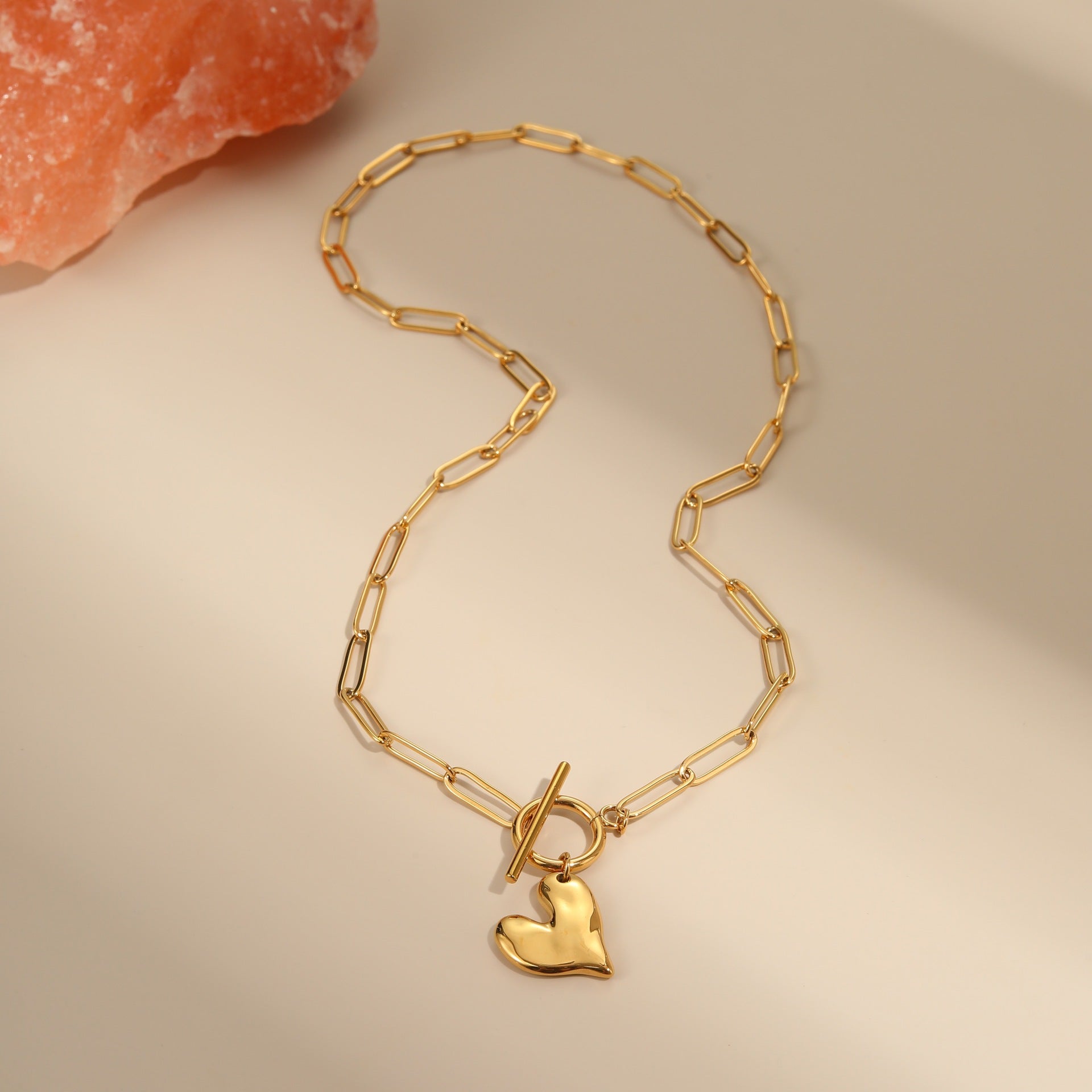 Irregular Heart Pendant Necklace Non-fading Bracelet maisonore shop