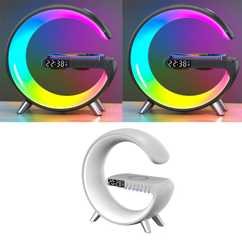 New Intelligent G Shaped LED Lamp Bluetooth Speake Wireless Charger Atmosphere Lamp App Control For Bedroom Home Decor Maisonore