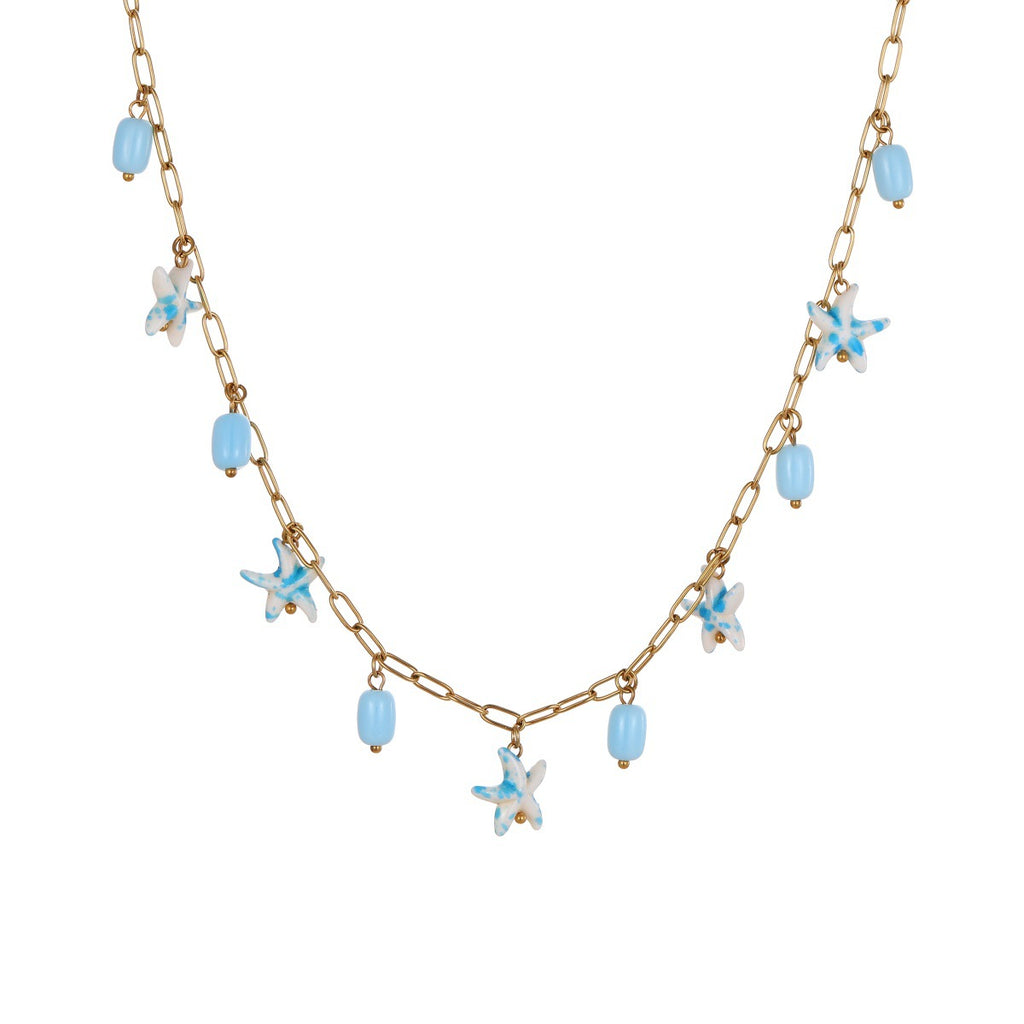 Colorful Starfish Stainless Steel Necklace Non-fading Ocean Style Bracelet Maisonore
