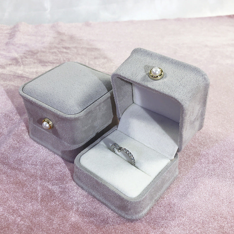 Fashion Flannel Waist-tight Jewelry Box Pearl Buckle Maisonore