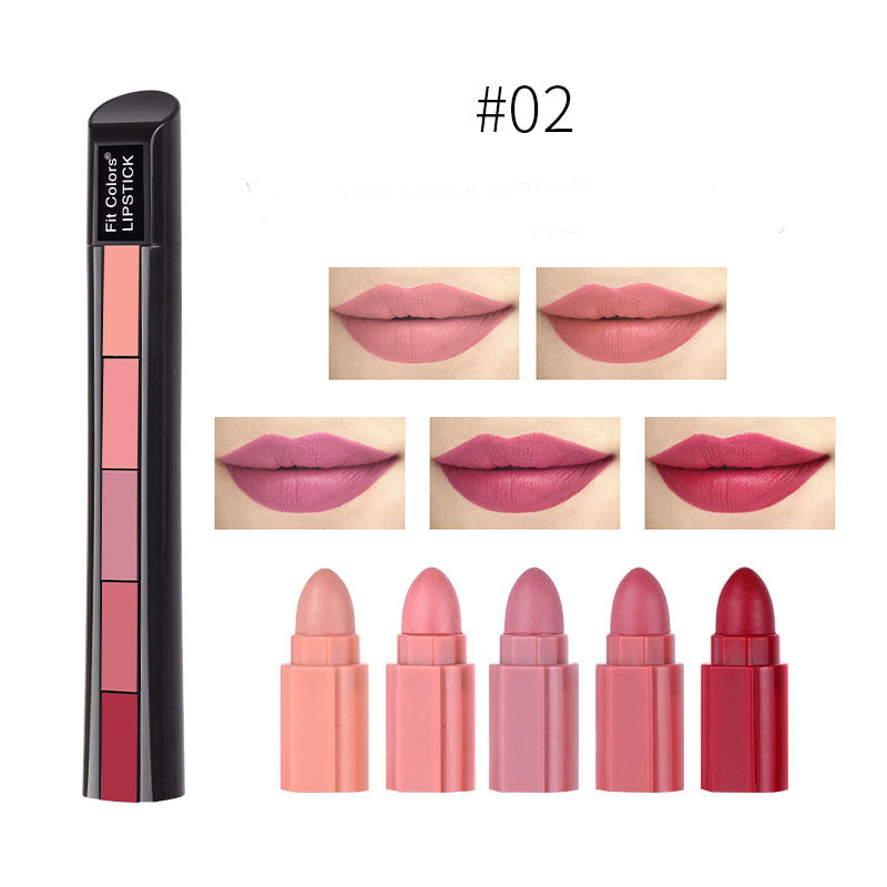 Matte 5-color Lipstick Set Velvet Lip Stick Non-stick Lip Gloss Long Lasting Waterproof Sexy Red Lipstick Maisonore