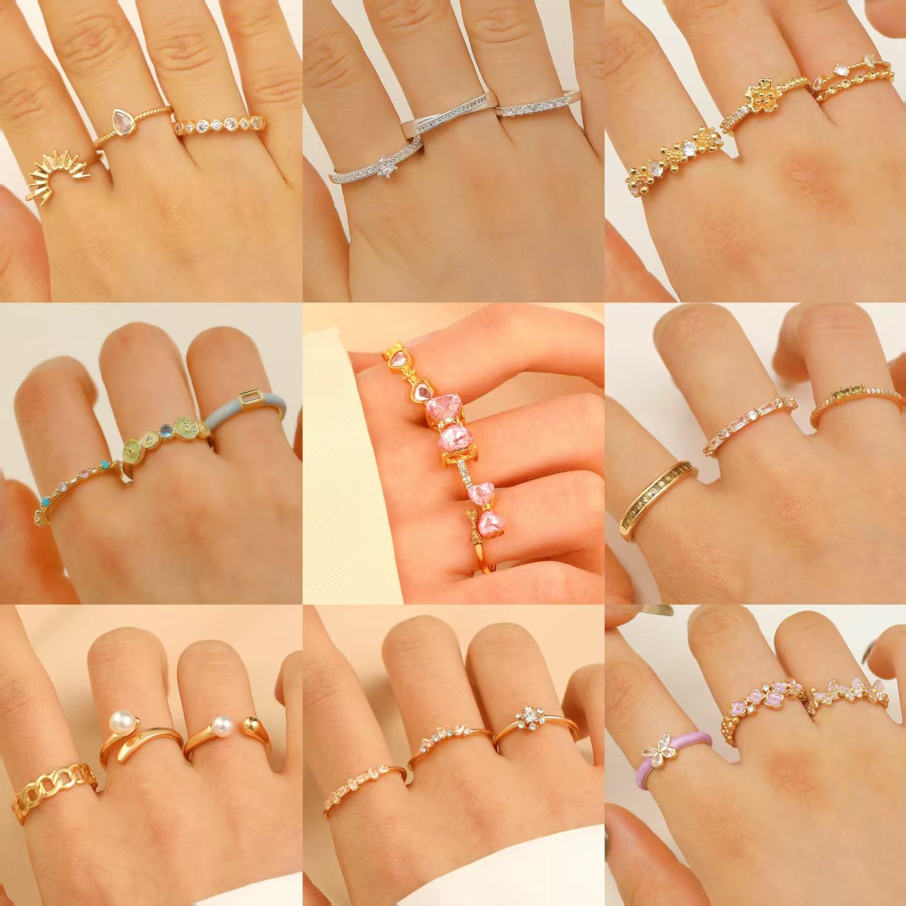 Simple And Sweet Three-piece Ring maisonore shop