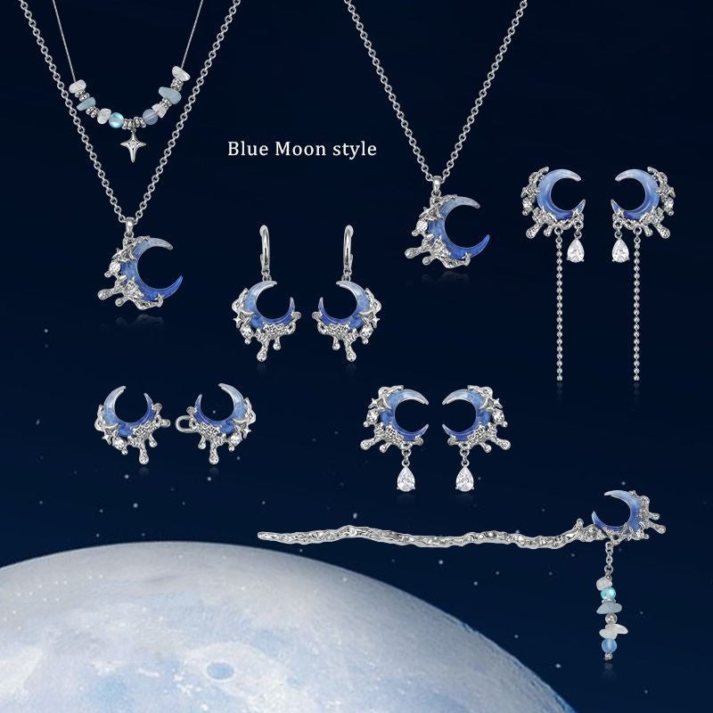 Blue Moon Series Fashion Necklace Earring Ring Maisonore